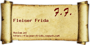 Fleiser Frida névjegykártya